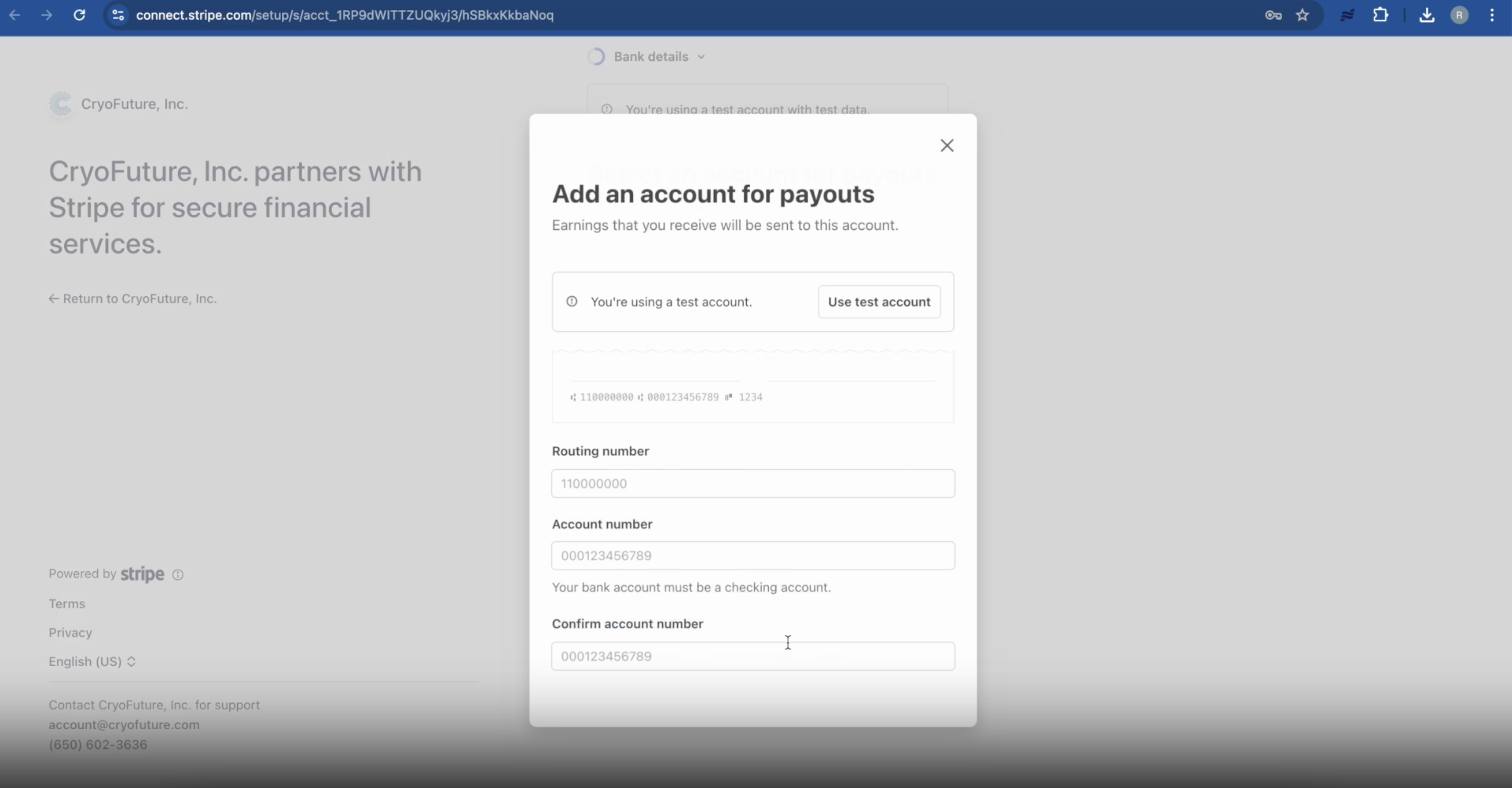 Bank Account Information